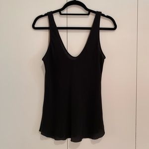 Aritzia Babaton 100% Silk Black Sleeveless Top